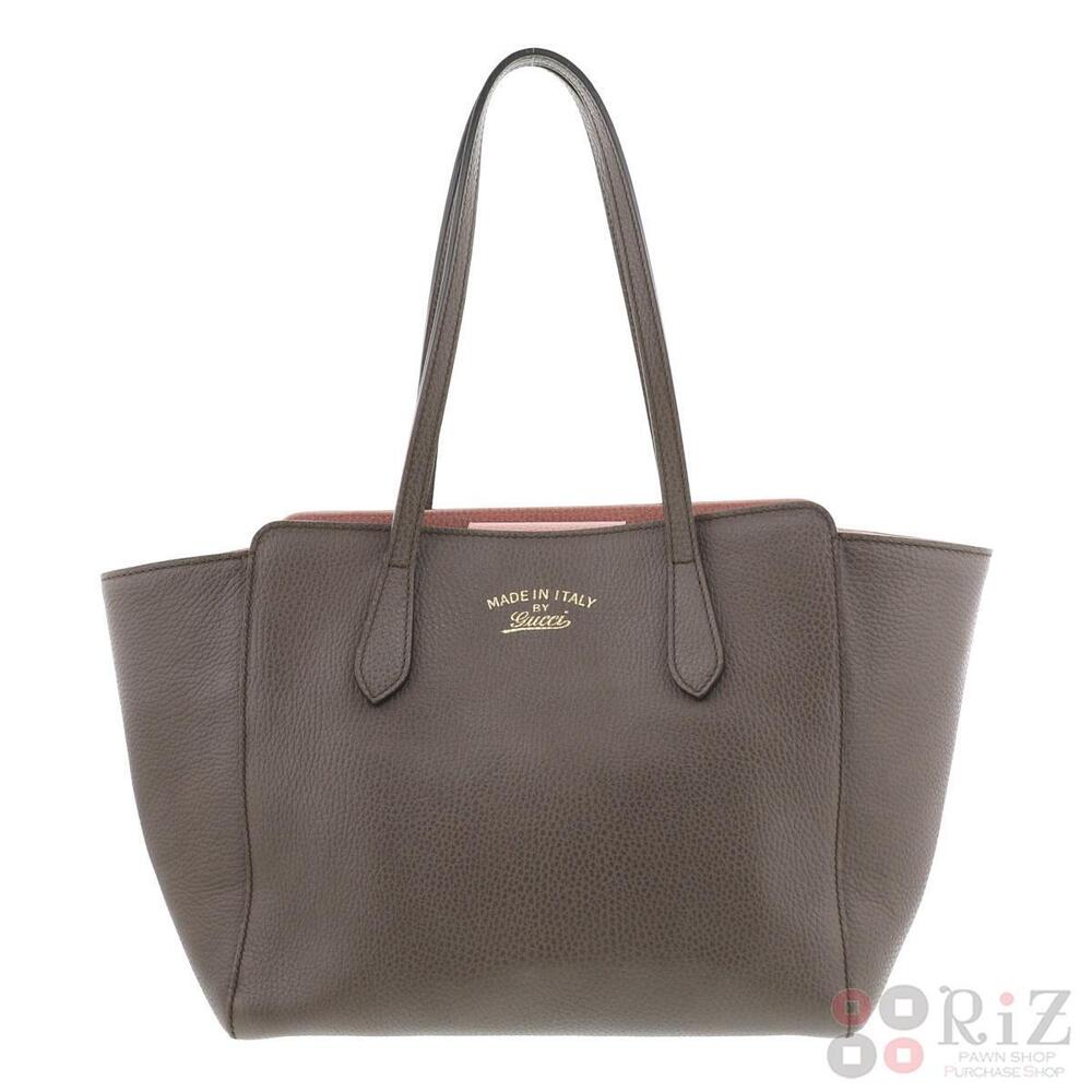 GUCCI Swing Tote Bag Brown